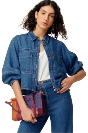 Sessun Jakke, Dame, Blå, M, Uld, Kort Lyocell Workwear Skjortekjole