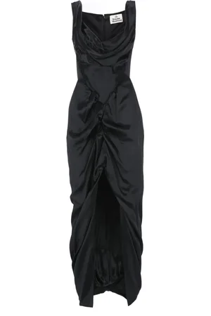 Vivienne Westwood Kjole, Dame, Sort, 2XS, Sort viskosekjole med frontdetalje