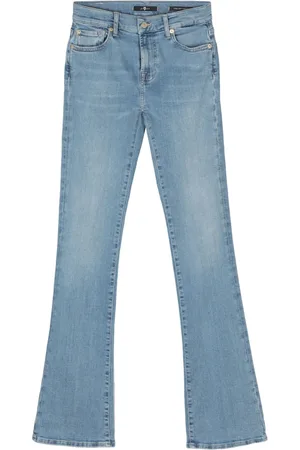7 for all Mankind Jeans, Dame, Blå, W25, Bomuld, Slim Illusion Bootcut Jeans