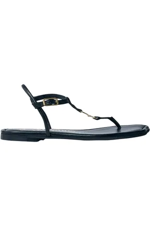 Vivienne Westwood Sko, Dame, Sort, 39 EU, Uld, Orb Thong Sandal med Guld-tone Hardware