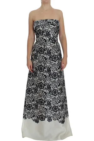 Dolce & Gabbana Kjole, Dame, Sort, XS, Elegant Blondekorset Maxi Kjole