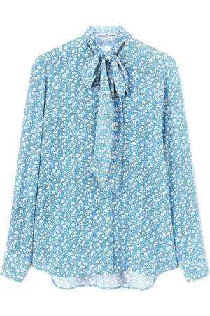 ERMANNO SCERVINO Bluser & Skjorter, Dame, Blå, XS, Uld, Stilfuld skjorte med unikt design