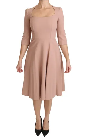 Dolce & Gabbana Kjole, Dame, Lyserød, 2XS, Bomuld, Elegant lyserød A-linje kjole