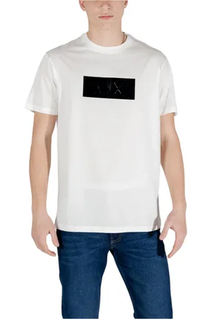 Armani Exchange Top, Herre, Hvid, S, Bomuld, Kortærmet T-shirt Forår/Sommer Kollektion