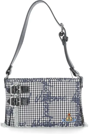 Vivienne Westwood Taske, Dame, Sort, ONE SIZE, Bomuld, Sort Bomuld Skuldertaske med Tjekmønster