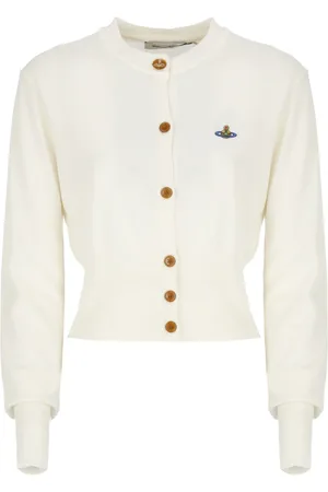 Vivienne Westwood Strik, Dame, Hvid, M, Bomuld, Hvid Bomuld Cashmere Cardigan Sweater
