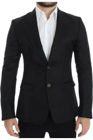 Dolce & Gabbana Jakke, Herre, Sort, M, Bomuld, Elegant sort silkeblandet blazer