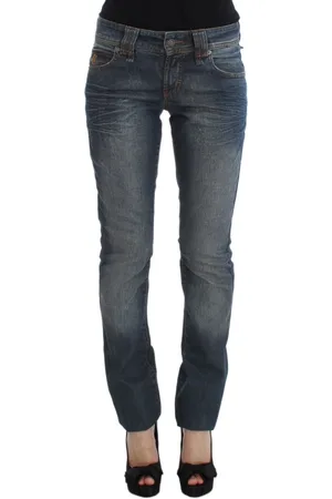 John Galliano Jeans, Dame, Blå, W24, Bomuld, Elegant Slim Fit Blå Jeans