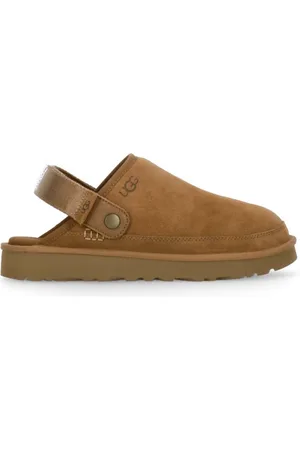UGG Sko, Herre, Brun, 44 EU, Læder, Brun Læder Sandaler med Velcrolukning