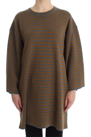 Dolce & Gabbana Strik, Dame, Flerfarvet, XS, Uld, Stribet Gul & Grå Uldtrøje