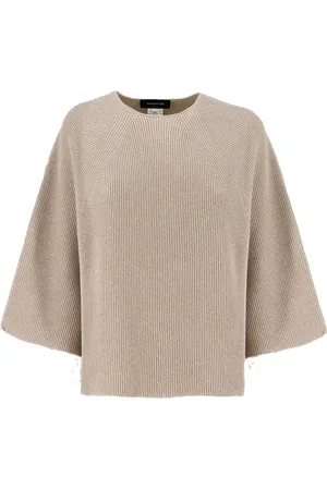 Fabiana Filippi Strik, Dame, , XS, Bomuld, Ribstrikket sweater med 3/4 ærmer