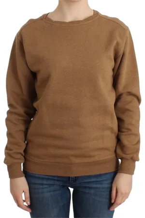 John Galliano Sweathshirts & Hoodies, Dame, Brun, XS, Bomuld, Brun Bomuldssweater med Rund Hals
