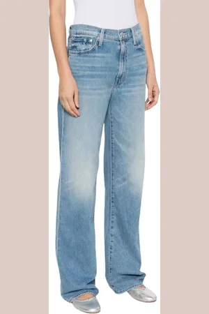Mother Jeans, Dame, Blå, W26, Indigo Klassiske Jeans med Logo