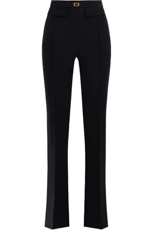 Elisabetta Franchi Bukser, Dame, Sort, S, Polyester, Sort Stretch Crêpe Slim Fit Bukser