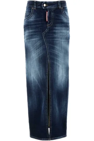 Dsquared2 Nederdel, Dame, Blå, S, Denim, Denim Stretch Nederdel