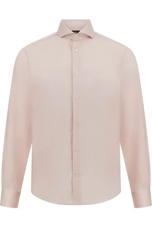 Boggi Milano Skjorte, Herre, Rød, XL, Bomuld, Ultimate Non-Iron Slim Fit Bomuldsskjorte