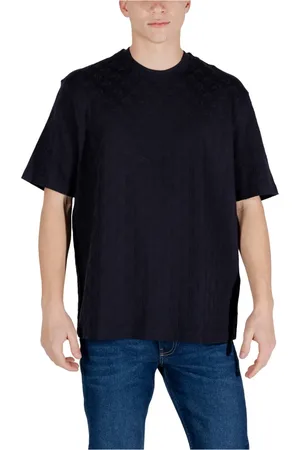 Armani Exchange Top, Herre, Blå, XS, Bomuld, Kortærmet bomuldst-shirt forår/sommer