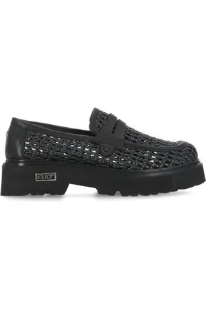 Cult Sko, Dame, Sort, 36 EU, Sort vævede loafers med metallogo
