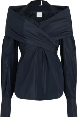 Patou Bluser & Skjorter, Dame, Blå, XS, Uld, Navy Off-Shoulder Top