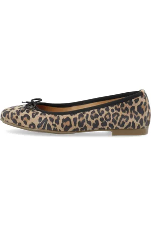 Cashott Sko, Dame, Flerfarvet, 39 EU, Suede, Leopard Print Ballerina Sko