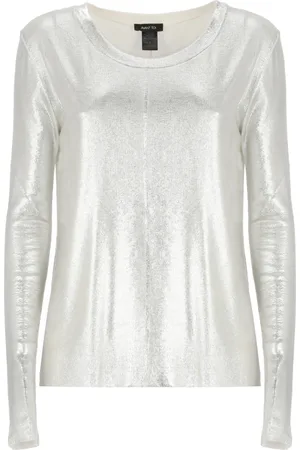AVANT TOI Strik, Dame, Grå, M, Sølv Lurex Sweater Rund Hals Lange Ærmer