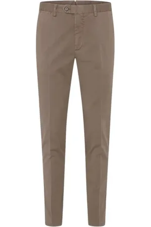 Oscar Jacobson Bukser, Herre, , 3XL, Bomuld, Slim Fit Twillbukser i Mørkeblå