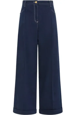 MOMONÍ Jeans, Dame, Blå, 2XS, Denim, Skulpturelle Wide Leg Denim Bukser