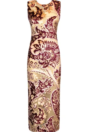 Etro Kjole, Dame, Rød, XS, Velvet Tattoo Ærmeløs Kjole