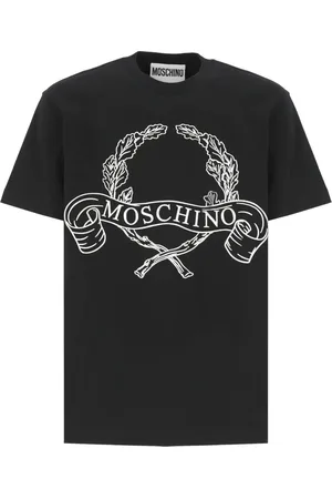 Moschino Top, Herre, Sort, L, Bomuld, Sort Bomuldst-shirt med Logo Broderi