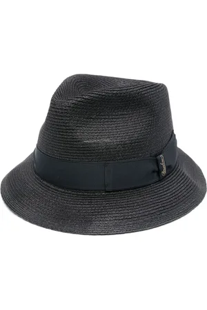 Borsalino Tilbehør, Herre, Blå, 58 CM, Klassisk Fedora Hat i Sort