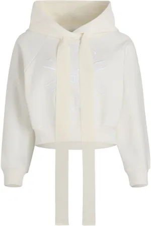 Patou Sweathshirts & Hoodies, Dame, Hvid, L, Uld, Hvid Snørehætte Sweater