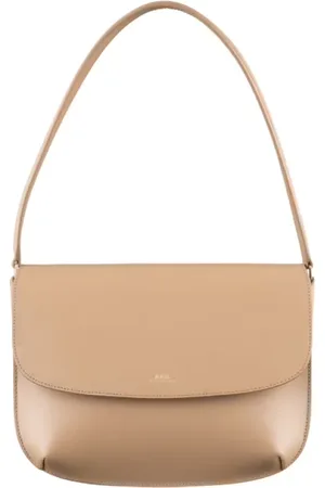 A.P.C. Taske, Dame, Brun, ONE SIZE, Læder, Brun lædertaske med snaplukning