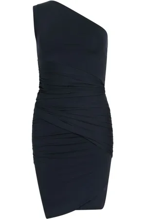 Patou Kjole, Dame, Blå, M, Midnight Asymmetrisk Samlet Kjole