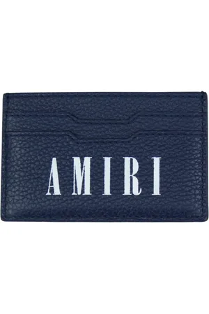 AMIRI Tilbehør, unisex, Blå, ONE SIZE, Læder, Marineblåt læderkortholder
