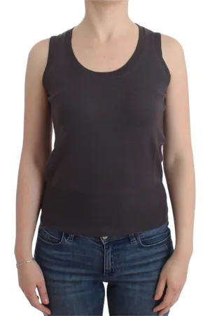 John Galliano Top, Dame, Brun, S, Uld, Ærmeløs Brun Striktop