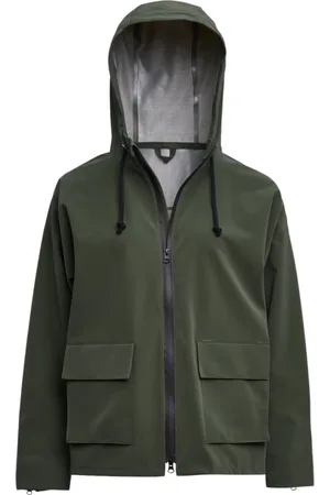 Stutterheim Jakke, Dame, Grøn, 2XL, Bomuld, Mat Zip Regnjakke