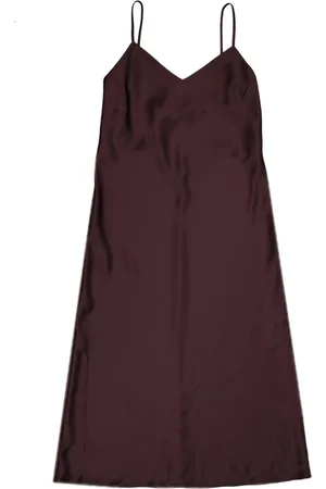 BLANCA Kjole, Dame, Lilla, XS, Satin, Satin Slip Midi Kjole