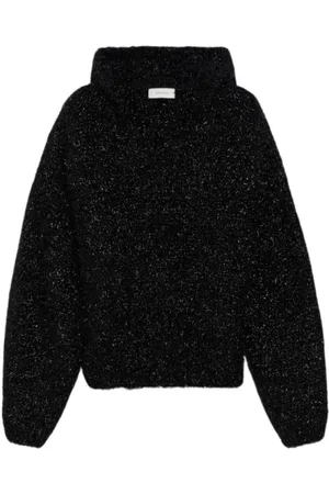 Sportmax Sweathshirts & Hoodies, Dame, Sort, XS, Uld, Lurex Oversized Hættetrøje