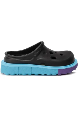OFF-WHITE Sko, Herre, Sort, 40 EU, Læder, Svampeslippers med perforeret detalje