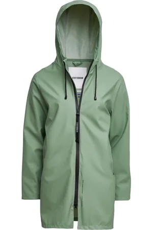 Stutterheim Jakke, unisex, Grøn, XL, Uld, Ultra-Light Zip Regnfrakke