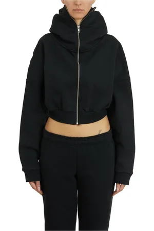Entire Studios Sweathshirts & Hoodies, Dame, Sort, XS, Bomuld, Cropped Zip Hoodie
