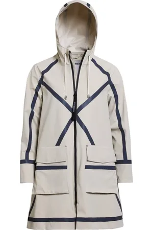 Stutterheim Jakke, Dame, , L, Uld, Let A-Line Regnfrakke med Tape Stripes