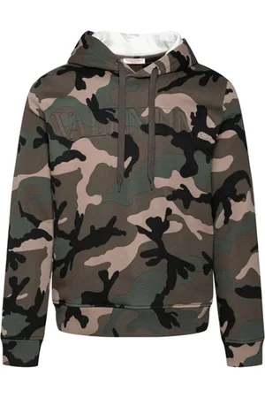 VALENTINO Sweathshirts & Hoodies, Herre, Grøn, XL, Bomuld, Camouflage hættetrøje sweatshirt