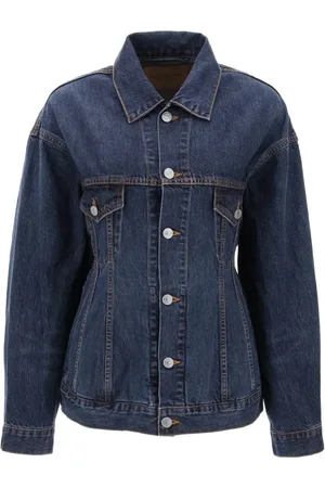 Balenciaga Jakke, Dame, Blå, M, Denim, Timeglas Denim Jakke