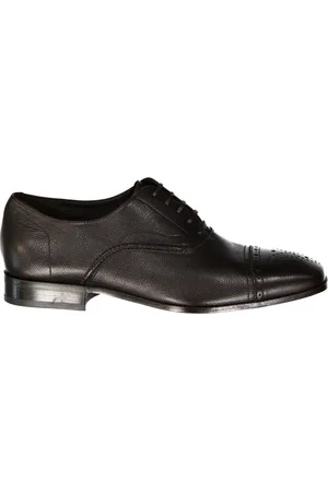 Salvatore Ferragamo Sko, Herre, Brun, 41 1/2 EU, Læder, Læder Lace-Up Derbies med Perforeret Detalje