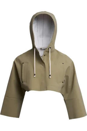 Stutterheim Jakke, Dame, Grøn, L, Uld, Kort Hætte Regnfrakke