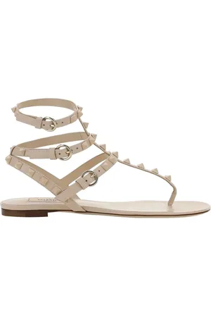 VALENTINO GARAVANI Sko, Dame, Lyserød, 35 1/2 EU, Læder, Rockstud Flip-Flop Sandaler Kvinder Læder