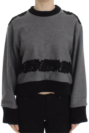 Dolce & Gabbana Strik, Dame, Grå, M, Cashmere, Grå Cashmere Blondebluse