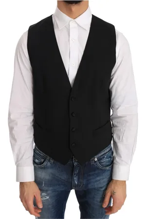 Dolce & Gabbana Jakkesæt, Herre, Sort, M, Uld, Elegant Sort Formel Vest