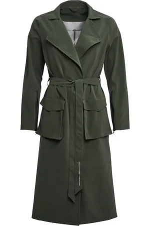 Stutterheim Jakke, Dame, Grøn, L, Uld, Mat Trench Coat med Moderne Design